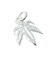 Canabis Leaf SMÅ charm i sterling silver .925 x 1 Drugs Leaves berlocker