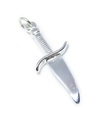 Charm de plata esterlina con cuchillo Bowie .925 x 1 Colgantes de cuchillos y armas