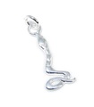 Ciondolo serpente 2D in argento sterling .925 x 1 Ciondoli Serpenti e Serpenti