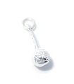 Charm de plata esterlina con sonajero para bebés .925 x 1 Charm de sonajeros para bebés