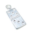 Charm hänge i sterling silver .925 x 1 Dominoes berlocker