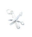 Kamm und Schere Sterling Silber Charm .925 x 1 Friseur Charms