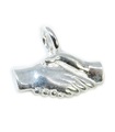 Handshake sterling silver charm .925 x 1 Hand Shake berlocker