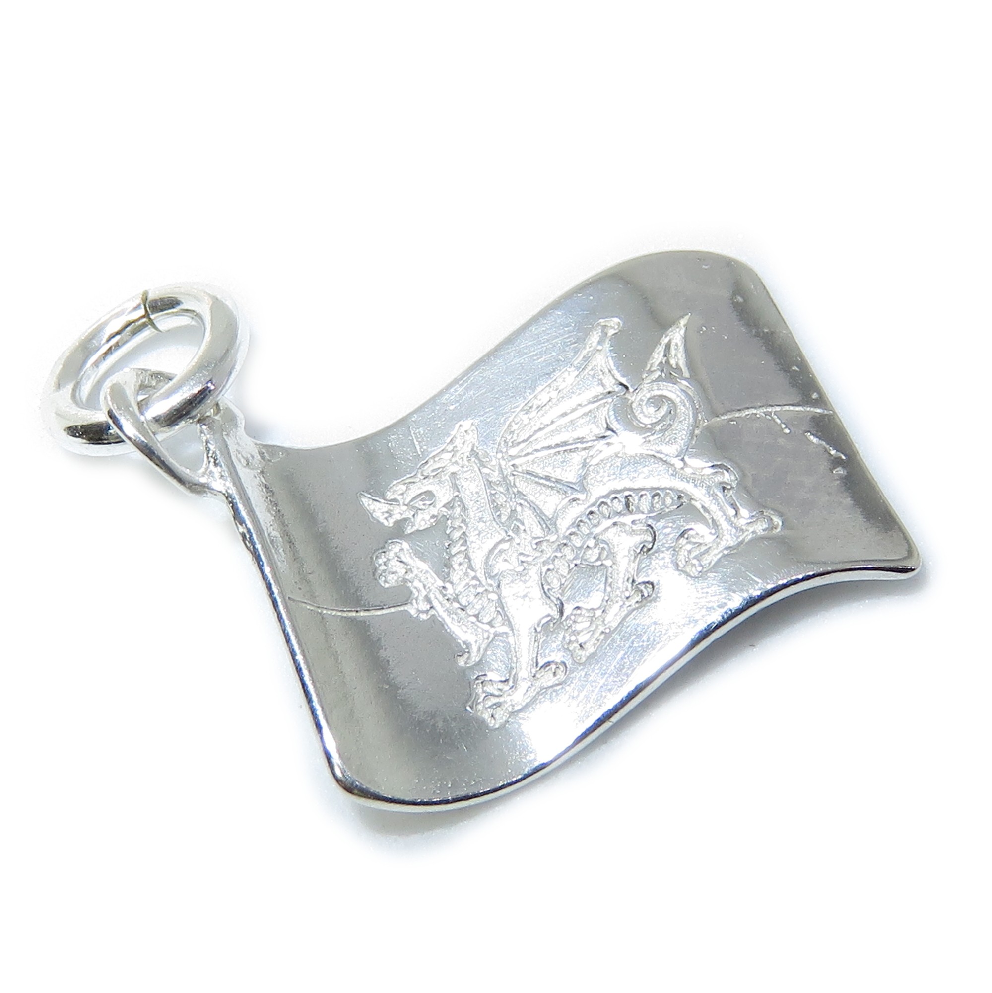 Welsh Flag sterling silver charm .925 x 1 Dragon Cymru Flags Charms