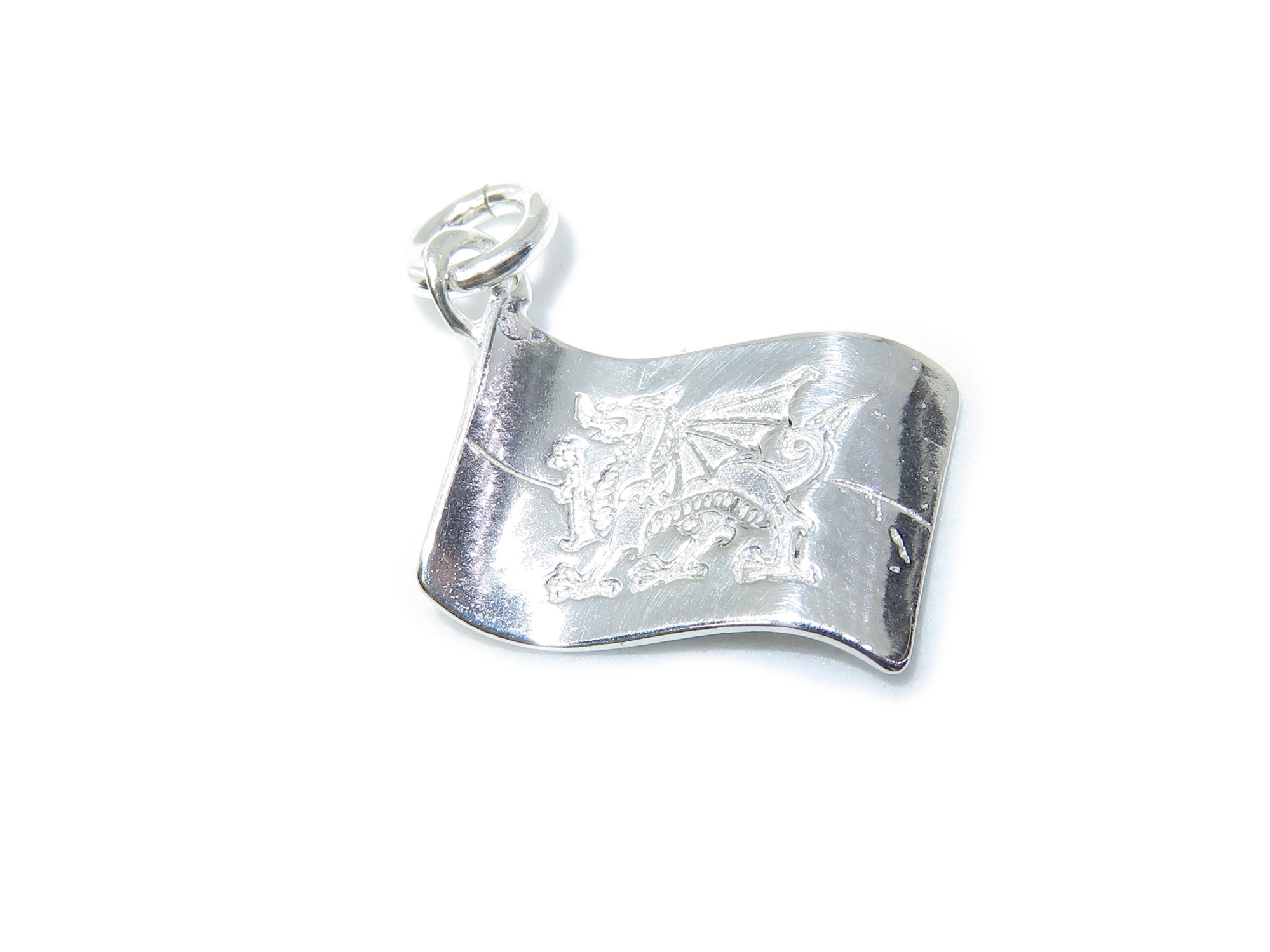 Welsh Flag sterling silver charm .925 x 1 Dragon Cymru Flags Charms