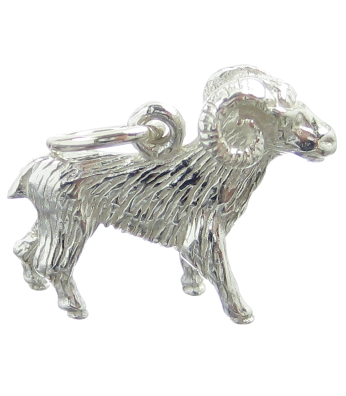 Aries the Ram sterling silver charm .925 x 1 Zodiac Rams Goats charms --SFP