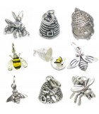 Bee silver charm